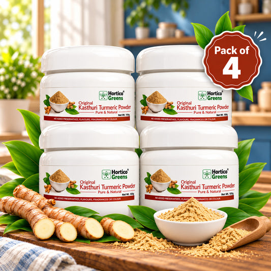 Kasthuri Turmeric Powder (Kasturi Manjal) – Genuine Curcuma aromatica, 100 g × 4 (400 g)