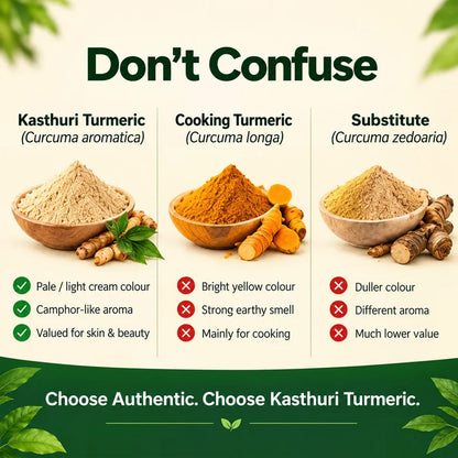 Kasthuri Turmeric Powder – Genuine Kasthuri Manjal (Curcuma aromatica)